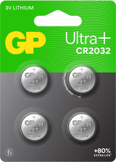 GP CR2032 Litium Knappcellebatteri 4-pakning 3V