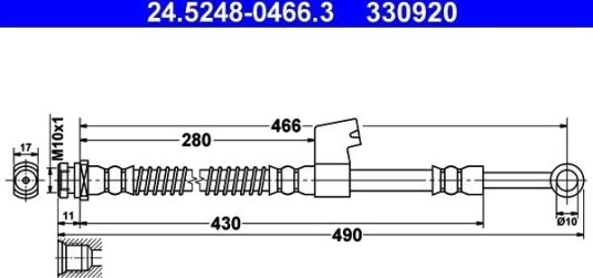 ATE 24.5248 0466.3 Bremseslange