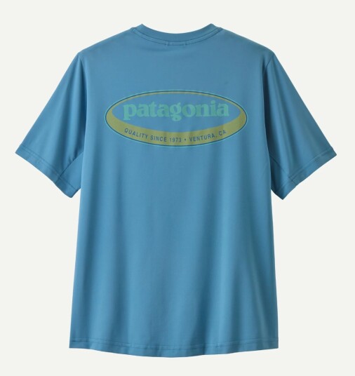 Patagonia Kids Cap SW T shirt Shore Blue M 10år