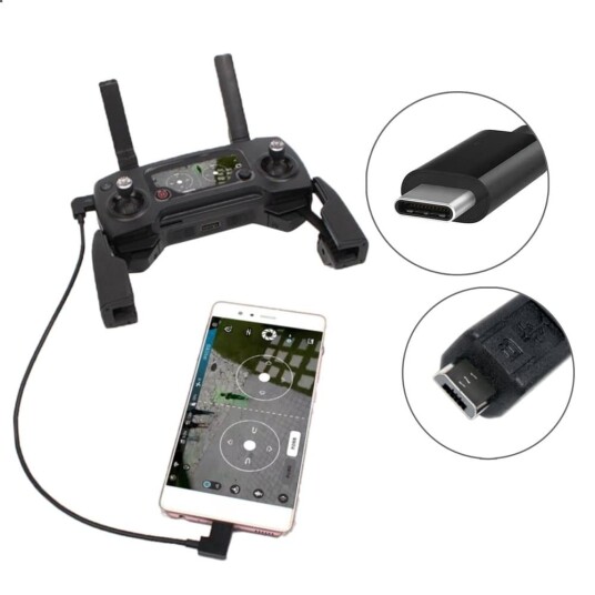 USB-C til Micro-USB for DJI Mavic Pro / Spark (30 cm) USB-C til Micro-USB for DJI Mavic Pro / Spark (30 cm)