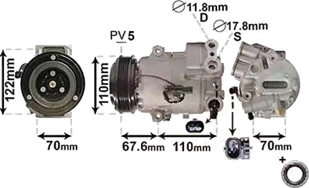 AC kompressor VAN WEZEL 3700K606