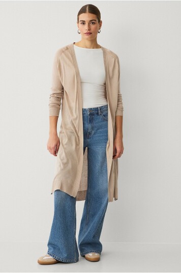 Ellos Collection Finstrikket kardigan Beige