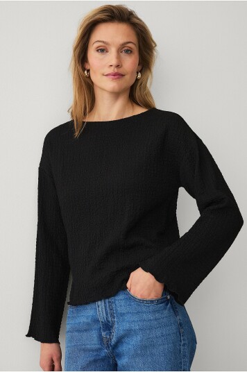Ellos Collection Rynket topp Svart