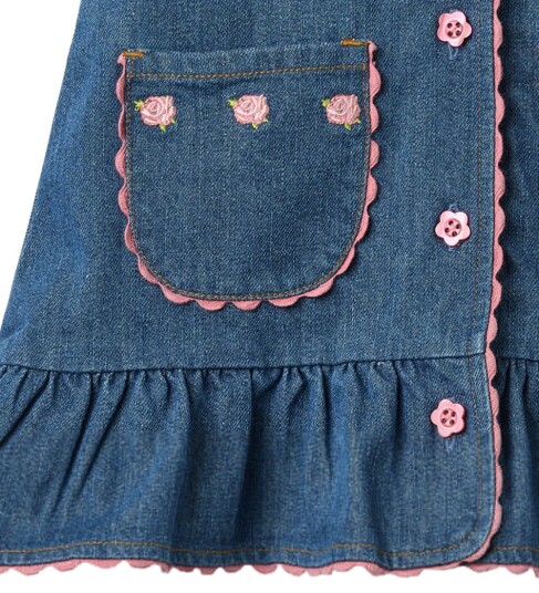Flöss Kjole   Monique   Mid Blue   Flöss   4 år (104)   Kjole Blå Rosa