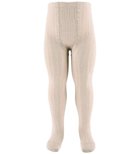 Condor Strømpebukser   Viskose   Rib   Beige m. Glitter   Condor   5 6 år 110 116   Strømpebukser