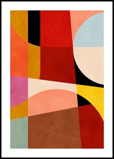 Warm Colors Bauhaus Geometry2 Plakat Plakat / 30x40cm