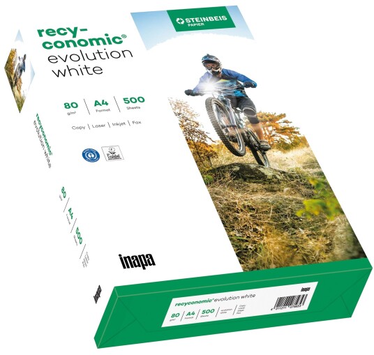Inapa-tecno Recyconomic Evolutio A4 80 g Kopipapir 500 Ark Hvit Inapa-tecno Recyconomic Evolutio A4 80 g Kopipapir 500 Ark Hvit