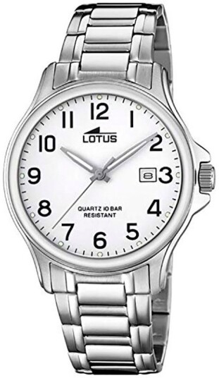 Lotus Herreklokke 18645/1 Classic Hvit/Stål Ø40 mm