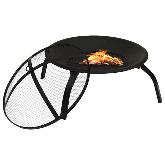 2-i-1 Bålfat og grill med ildrake sort - 56x56x49 cm 2-i-1 Bålfat og grill med ildrake sort - 56x56x49 cm