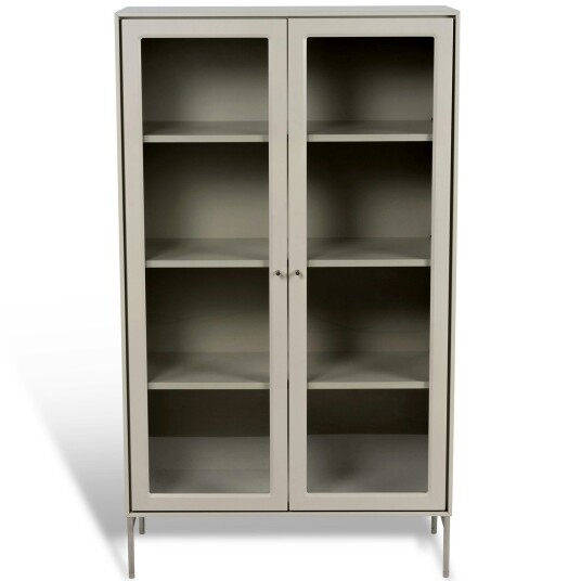 Mavis Volt Skap Glassdør 130 cm Beige/Rustfritt Stål Mavis Volt Skap Glassdør 130 cm Beige/Rustfritt Stål