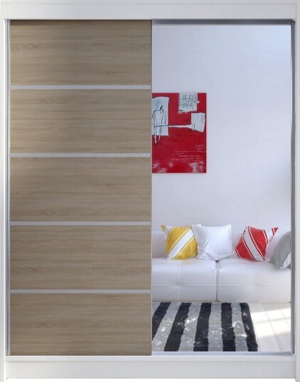 Camino Garderobe 58x150 cm LED-belysning - Hvit