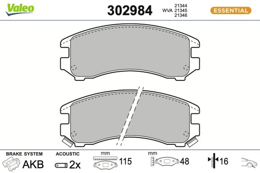Bremseklosser VALEO 302984