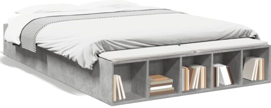 Sengeramme betonggrå 140x200 cm konstruert tre 8721102622229