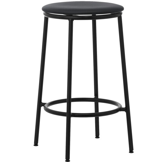 Normann Copenhagen Circa Barstool 65 cm Black Steel Barstol Skum Black Leather Normann Copenhagen Circa Barstool 65 cm Black Steel Barstol Skum Black Leather