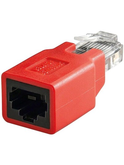 Pro 5e RJ45 Crossover Adapter Rød