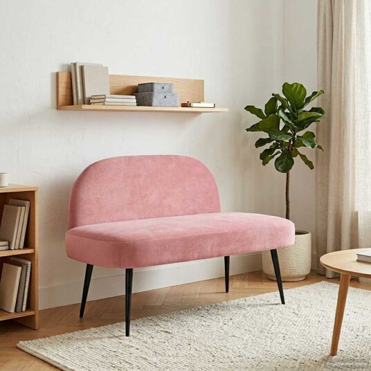 vidaXL Polstret benk med ryggstøtte Rosa 110 x 60 x 76 cm Fløyel