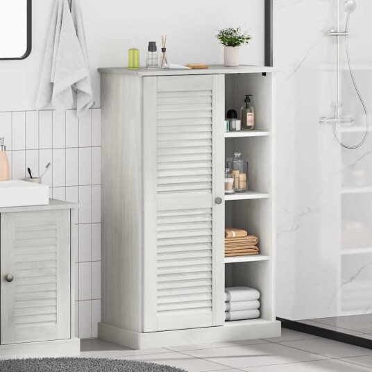 Baderomsskap VIGO Hvit 67,5 x 34 x 110 cm Heltre furu Baderomsskap VIGO Hvit 67,5 x 34 x 110 cm Heltre furu