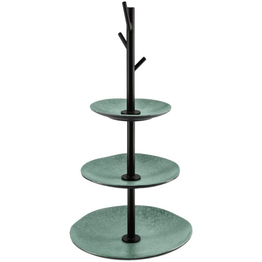 VEGA Etasjefat Tuska 3-etasjer; 26x54.4 cm (ØxH); Grønn/Grå/Svart; Rund
