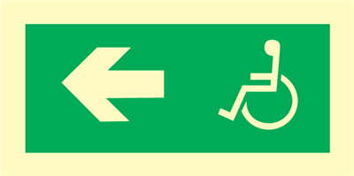 Jo Safety Wheelchair direction left IMO exit sign 100094