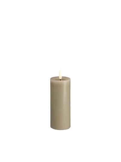 Moods & More LED pillar candle   Melted Kit grey   49x125 m