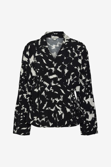 Vero Moda - Omslagsbluse vmImpa LS V-neck Top - Svart