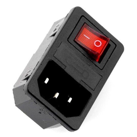 AC IEC kontakt hann med klikk lås og bryter 250V 10A