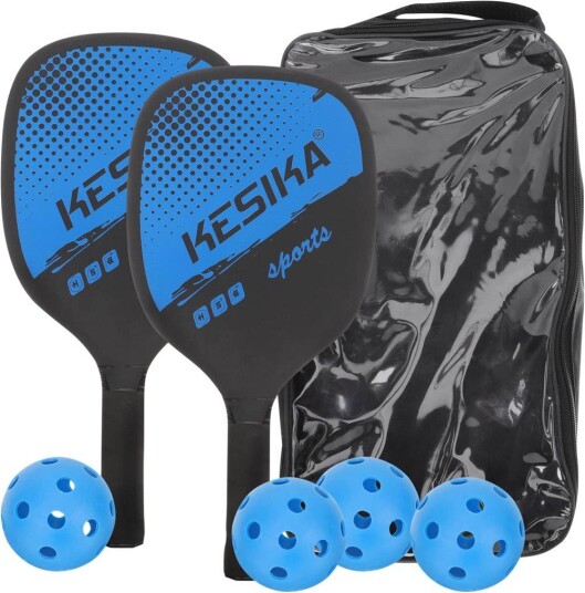 Premium Pickleball Sett med 2 Kesika Racketter og 4 Baller - Holdbar, Lett og Bærbar med Bæreveske for Hele Familien, Både Barn og Voksne