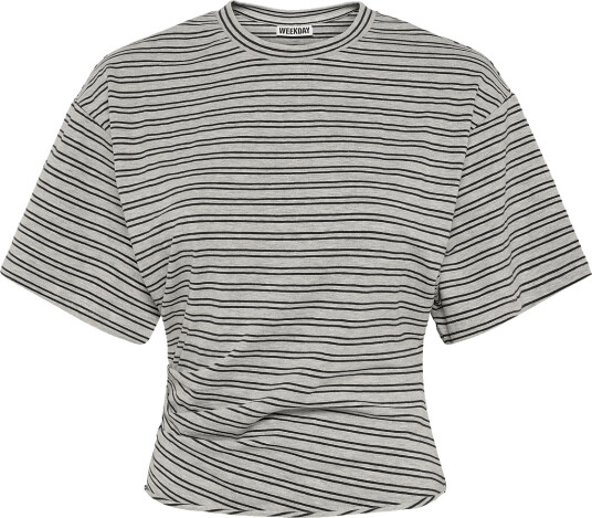 Weekday Draped Fitted T Shirt Grey XL
