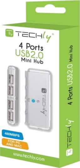 Techly Hub 4 X Usb 2.0 Stasjonær