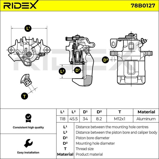 RIDEX 78B0127 Bremsecaliper RIDEX 78B0127 Bremsecaliper