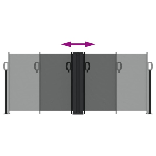 Uttrekkbar sidemarkise 100x1000 cm antrasitt