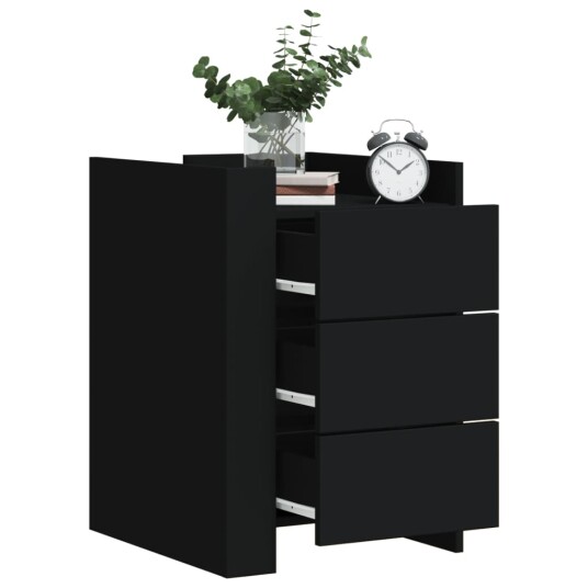  Nattbord svart 45x50x65 cm konstruert tre 848305