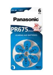 Panasonic PR675 6-pk Høreapparatsbatterier Sinkluft 605 mAh