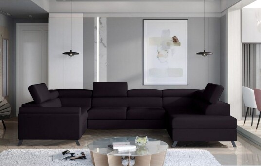 Seksjon Eltap Escada 336x200x92 cm   Mat Fløyel 99 Blå Høyre