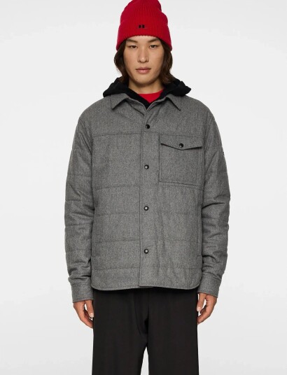 J. Lindeberg Nelson Padded Quilt Overshirt Grey M J. Lindeberg Nelson Padded Quilt Overshirt Grey M