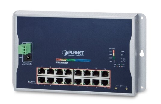 Planet Wgs-4215-16P2s, Håndtert, L2, Gigabit Ethernet (10/100/1000), Full Tosidig, Strøm Over Ethernet (Poe), Kan Monteres På Vegg