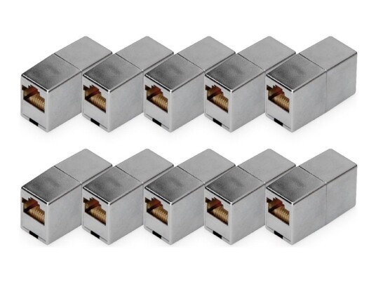 Digitus Nettverkkopler Rj 45 Hunn Til Rj 45 Hunn Skjermet Cat 5E Modular Stifttilordnin 1:1 En Pakke 10 DN 93901 10