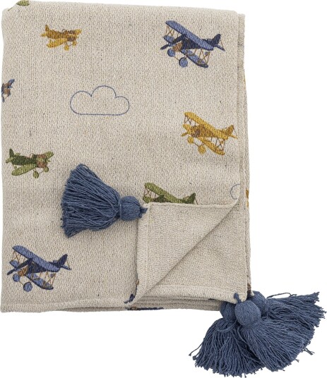 Bloomingville Ensfarget pledd 130x160 cm Nature Bloomingville Ensfarget pledd 130x160 cm Nature
