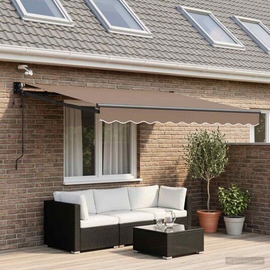 vidaXL Elektrisk Utrekkbar Markise Gråbrun 100% polyester og aluminium