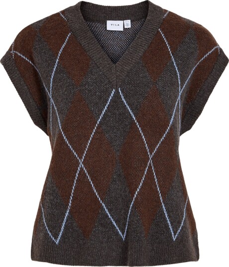 Vila Viargyle S/L Knit Vest DARK GREY MELANGE S Vila Viargyle S/L Knit Vest DARK GREY MELANGE S