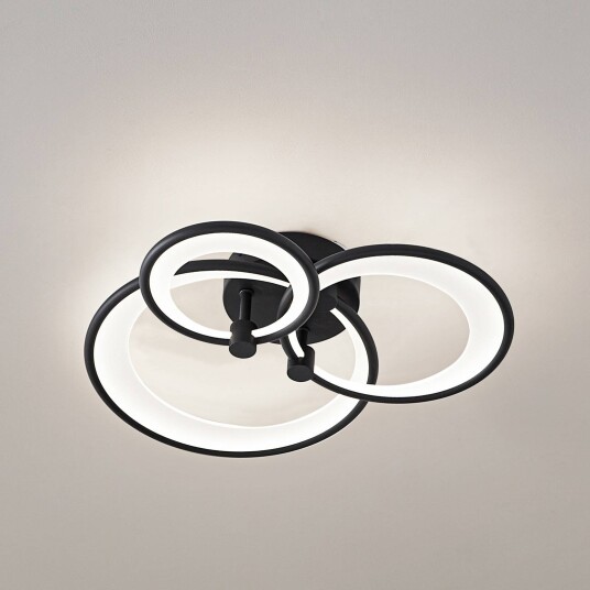 LED taklampe Sorma Lindby dimbar Sort Stue / spisestue Metall Moderne