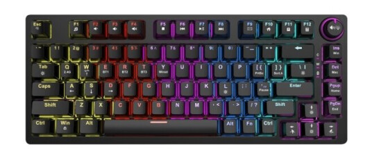 Savio Savgk-Phenix Yellow Kabel & Trådlös Usb + Rf Wireless + Bluetooth Mekaniska Tangentbrytare Qwerty Rgb Led Svart