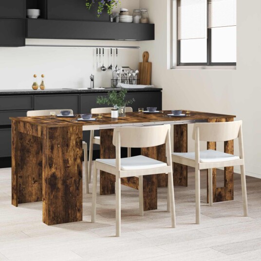 vidaXL Spisebord 180 x 85 x 75 cm Konstruert tre Røkt Eik Rektangulær