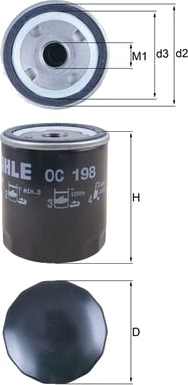 Oljefilter MAHLE ORIGINAL OC 198