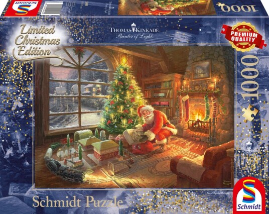 Schmidt Puslespill Schmidt 1000 Kinkade Julenissen er her