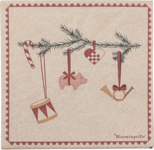 Bloomingville Yule Napkin RED 33X 33 cm Bloomingville Yule Napkin RED 33X 33 cm