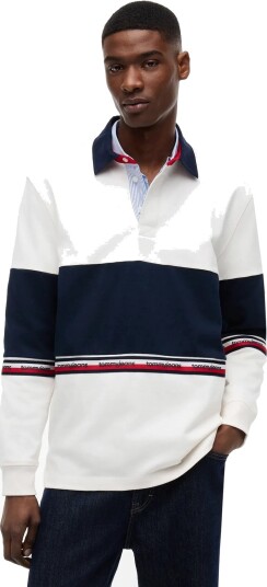 Tommy Jeans Tjm Rlx Cblock Rugby White L Tommy Jeans Tjm Rlx Cblock Rugby White L