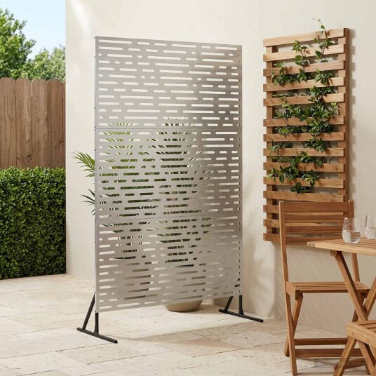 vidaXL Personvernsvegg 100 x 50 x 180 cm Rustfritt stål Sølv