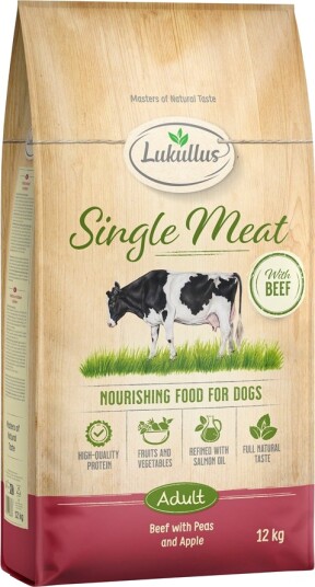 Lukullus Tørrfôr Single Meat Ny Oppskrift Okse 12 kg