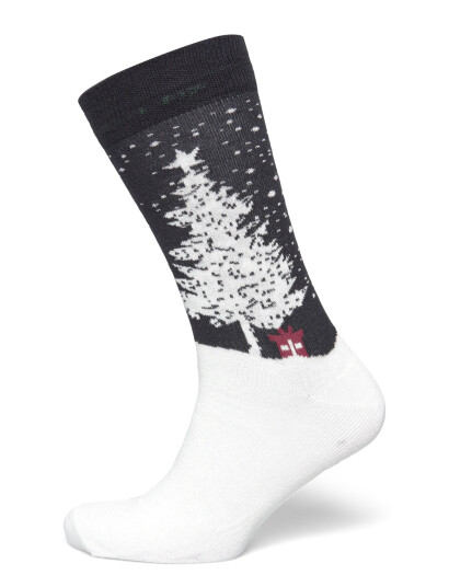 Lindbergh Christmas Bamboo Sock - White - 40-47